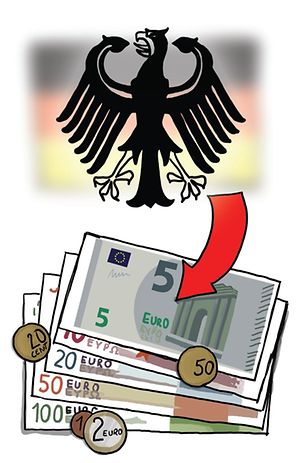 Geldscheine und das Bundesadler-Wappen